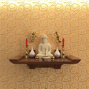 Bố trí bàn thờ Phật Quan âm treo tường mang lại may mắn và vượng khí gia đình gia chủ